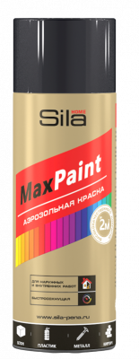 Краска аэрозоль 520мл, черный глянец Sila HOME Max Paint RAL9005