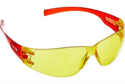 Очки защитные, желтые открытого типа пластиковые дужки ЗУБР