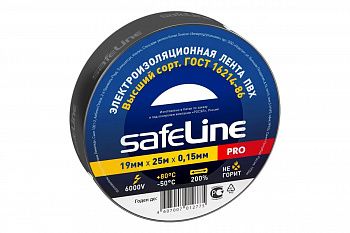 Изолента ПВХ 19мм*25м черная Safeline