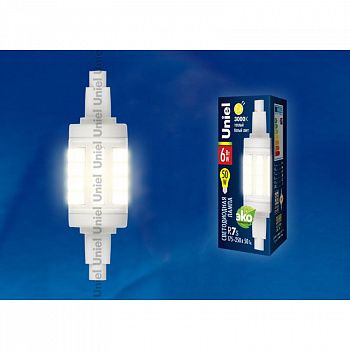 Лампа светодиодная LED-J78-6W/WW/R7s/CL PLZ06WH Uniel