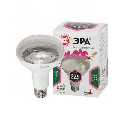 Лампа фито полный спектр Е27 15W LED FITO-15W-Ra90-E27 ЭРА