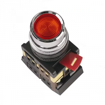 Кнопка ABLF-22 d22мм красный неон/230В 1з+1р TDM