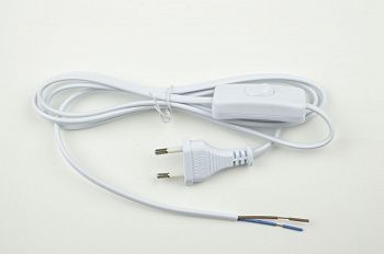 UNIEL Шнур сетевой с вилкой и выключателем UCX-С12/01A-450 WHITE 1А, 250Вт, 4,5м