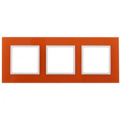 Рамка 3-ая стекло ЭРА14 оранжевый+белый