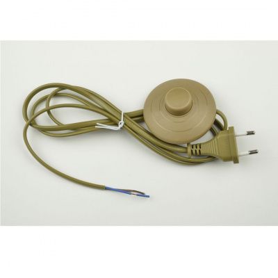 UNIEL Шнур сетевой с вилкой и выключателем (напольный) UCX-С20/02A-170 BROWN 2А, 500Вт, 1,7м коричне