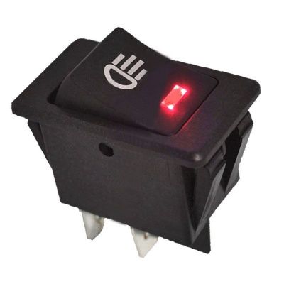 Выключатель клавишный 12V 35А (4с) ON-OFF с красной подсветкой (ASW-17D)  REXANT