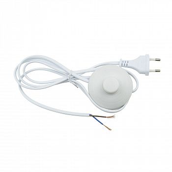 UNIEL Шнур сетевой с вилкой и выключателем (напольный) UCX-С20/02A-170 WHITE 2А, 500Вт, 1,7м белый